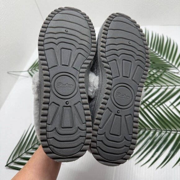 Skechers Cozy Lite Sparkle Knit Slippers Sweet Walk Grey Slip On Shoes Sz 8.5 M - Picture 9 of 12